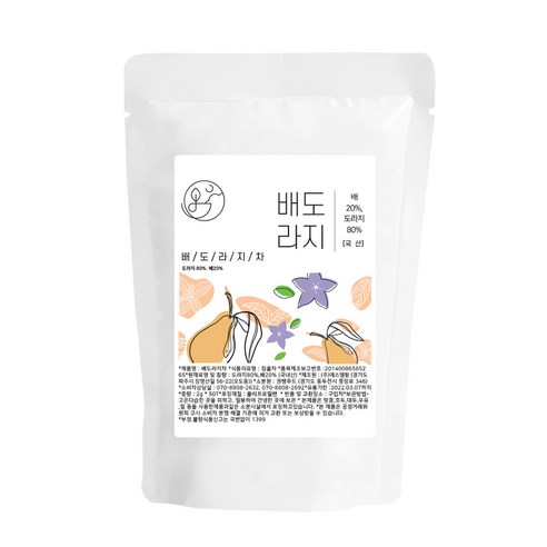 좋은아침 배 도라지차 티백 건조 도라지+배 국내산 100%, 75g, 2개