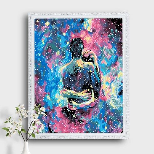 오늘의오브제 DIY 보석십자수 캔버스형 50x40cm, 1개, B1_28_로맨틱 시리즈 4