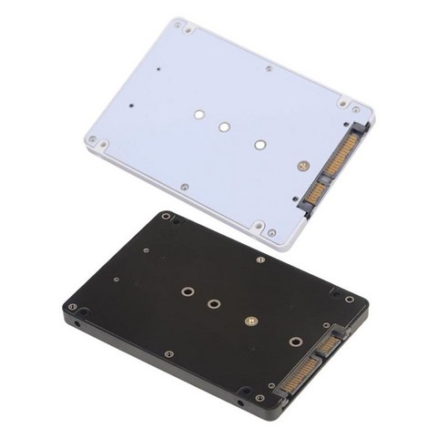 2 조각 M.2 NGFF SSD-SATA 2.5 ''''어댑터 변환기 카드 및 인클로저 케이스 #2, 10x7x1cm, 블랙 화이트, 설명