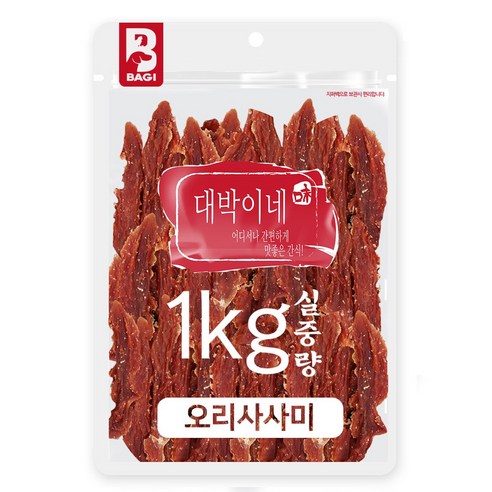 대박이네 실중량 1kg 대용량 강아지간식 애견간식, 오리사사미1kg, 1000g