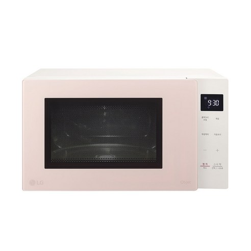 귀여운 크리스탈 핑크 컬러로 제공되는 LG 디오스 오브제컬렉션 전자레인지 23L