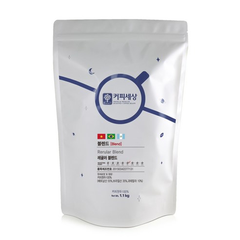 커피세상 블렌드원두 레귤러블렌드 고소한맛, 1.1kg, 1개, 핸드드립