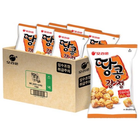 오리온 과자 땅콩강정 80g X12개 스낵 과자할인 골라담기 봉지과자, 12개