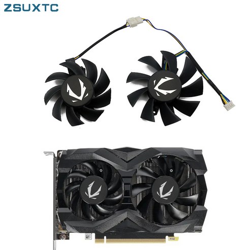 ZOTAC GAMING GeForce GTX 1660 SUPER 트윈 교체 팬 ZT-T16620F-10L GA72S2U GA82S2H 12V 0.32A 4 핀 냉각, 한개옵션0