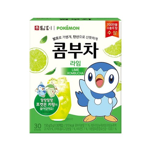 담터 포켓몬 콤부차 라임, 5g, 30개입, 3개