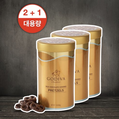 Godiva 고디바 초콜릿 다크 밀크 커버 프레즐 틴 2종중 택 454g 3팩, Milk Chocolate-Pretzels 2824