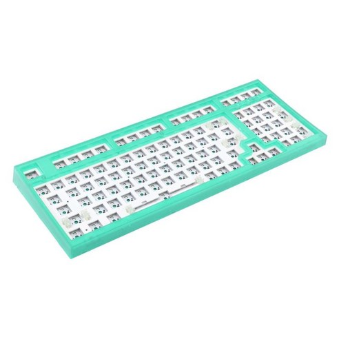 98 키 핫 스왑 기계식 키보드 키트 핫 스왑 키보드 키트 기계식 키보드 용 핫스왑 DIY 키트, 투명 녹색, 38.5x14cm, PC 폴리카보네이트