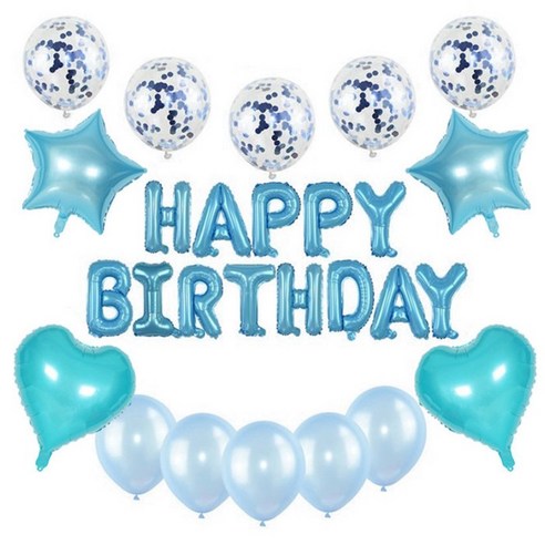 GAM 이벤트 파티 풍선 세트 생일파티 파티용품 생일파티세트 생일풍선 생일파티용품, 샤인블링-메탈민트