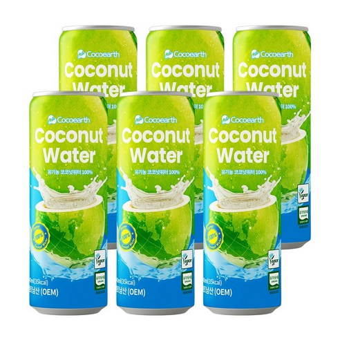 코코어스 프리미엄 유기농 코코넛워터 240ml 6캔, 6개