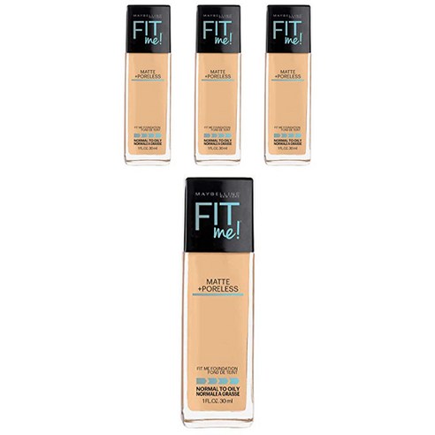 메이블린 핏 미! 매트+ 포어리스 파운데이션 30ml, Soft Tan, 4개