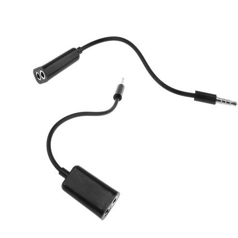 2pcs 3.5mm 오디오 헤드셋 분배기 케이블 어댑터 TRRS-태블릿용 2TRRS, 블랙, 설명, 플라스틱