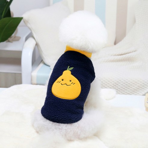 모던펫 반려동물 심쿵 오렌지 뽀글이, 네이비