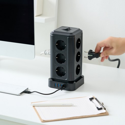 캠핑과 가정에 완벽한 전력 솔루션: 텔로 USB 디자인 캠핑 타워 멀티탭