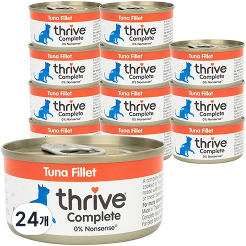 쓰라이브 컴플리트 그레인프리 고양이 주식캔, 참치, 75g, 24개