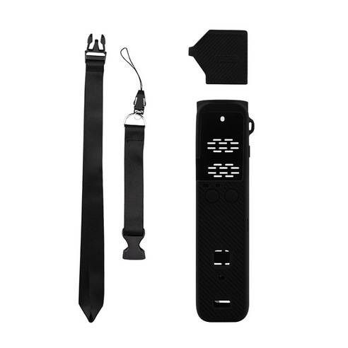 DJI 포켓 2 짐벌을위한 BRDRC 실리콘 바디 커버 핸드 스트랩 끈, 검정