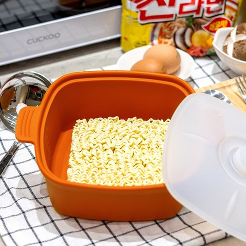 소노리떼 국산 실리콘 냄비 전자레인지 용기 대형(1480ml) 계란찜기, 1개, 캐러멜