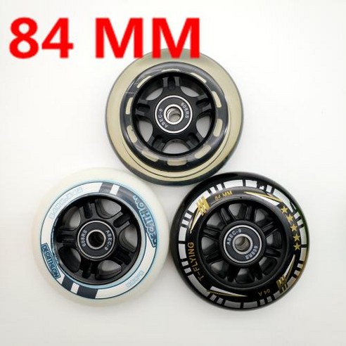 롤러 스케이트 휠 스피드 인라인 바퀴 84 mm 90 MM PU 소재 배송, 84 휠 앤 베어링, 1개
