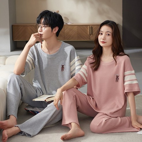 NUNUHANA달콤한 라운드넥 커플잠옷 3507