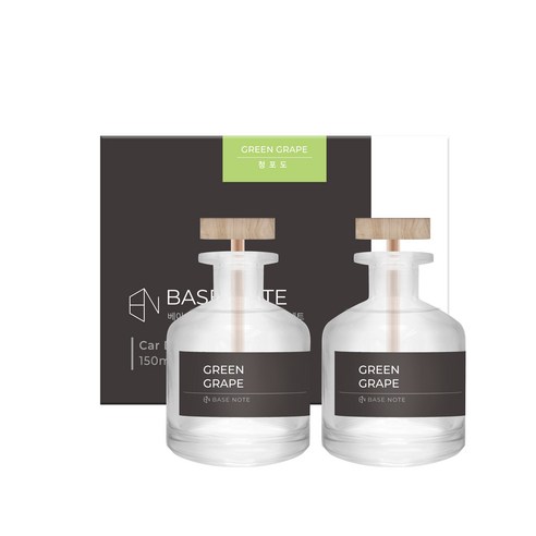 베이스노트 차량용 대용량 디퓨저 150ml, 2개, 청포도