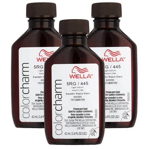 웰라 컬러참 퍼머넌트 리퀴드 헤어컬러 42ml, Light Auburn, 3개