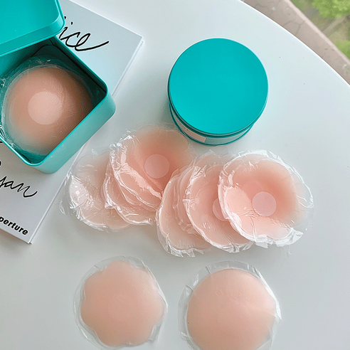떨샵 고급형 프리미엄 실리콘 니플패치 니플 밴드 패드 케이스세트, 라운드 8PCS, 1세트