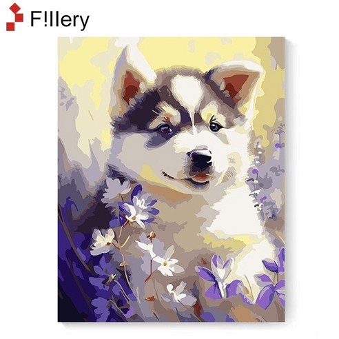 FiIIery DIY 명화그리기 해바라기그림 풍경화 꽃 유화 세트 40 x 50cm, 137-알래스카, 1개