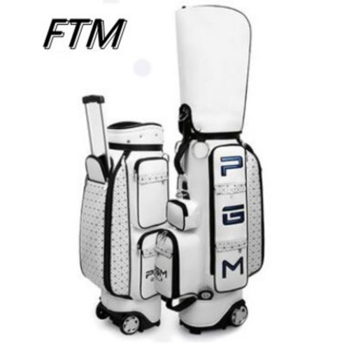 FTM 남자 여자 화이트 바퀴 휴대용 골프백 골프가방 ZHAO--01, 흰색
