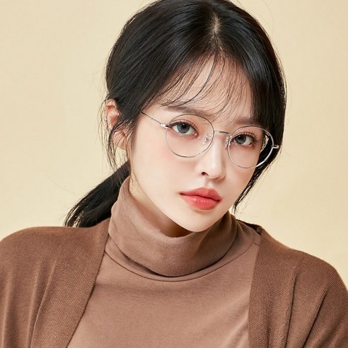 멜라크메 국산 동글이 남자 여자 은테 올실버 안경테 자외선 전자파 블루라이트 3세대 근적외선 차단렌즈