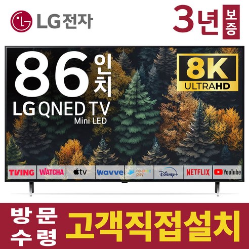 LG전자 86인치 TV QNED 8K 스마트 Mini LED 티비 86QNED99 넷플릭스 유튜브 디즈니 미러링, 고객직접설치, 스탠드형 ross의엣센셜기업재무