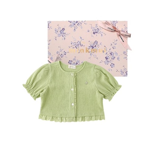 가든링클퍼프가디건 (3431520101) 여름 여아 가디건 2024SS 밍크뮤가디건