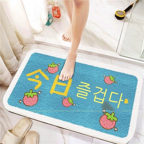 화장실 욕실 미끄럼 방지 발판 입구 거실 베란다 전용 매트리스, 오늘 즐거웠어, 40*60cm(캐시미어)