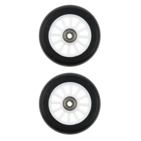 2pcs 100mm 프로 스쿠터 휠 교체 대부분의 스쿠터 유형에 적합 화이트 블랙 색상 옵션, PU