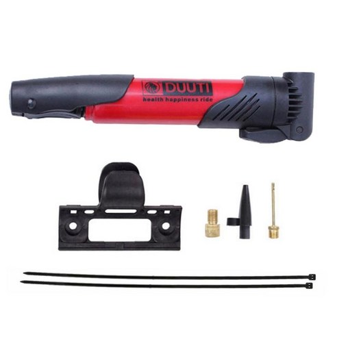 Presta Schrader 컴팩트 디자인 미니 자전거 에어 스틱 펌프, 레드, 19.5cm, 나일론 ABS
