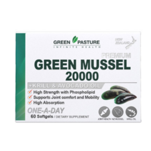 그린파스처 초록입홍합 20000mg+크릴오일&아보카도오일 120캡슐/4개월분
