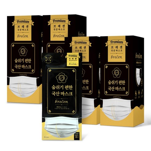 브레센 숨쉬기 편한 국산마스크 100매, 4개, 25매입