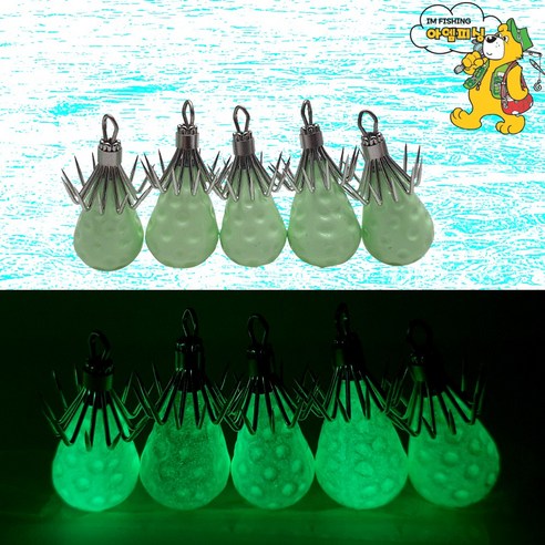 [아엠피싱]몽크로스 에기프리 A타입 물방울형 바늘 봉돌애자 5PCS/EGI FREE DROP A/ 주꾸미 문어 갑오징어 한치, 5개