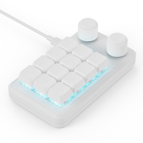 더블 노브 12 키 키패드 무선 3 모드, 화이트 [블루투스 키패드] 듀얼 모드