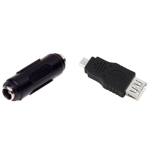 AFBEST 마이크로 USB 남성 - A 여성 어댑터 및 2.1mm x 5.5mm DC 전원 소켓 오디오 커넥터, 보여진 바와 같이