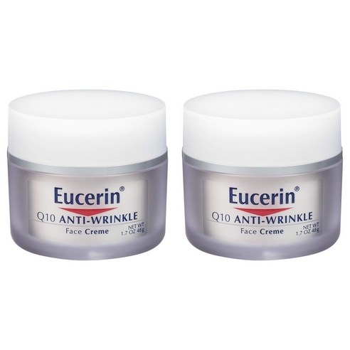 Eucerin 유세린 Q10 수분크림 Anti-Wrinkle Face Cream 1.7oz(48g) 2팩, 48g, 2개