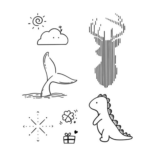 타투스티커 헤나 문신 레터링 오래가고 빛반사 없는 타투, HC-019 11x18cm, 1개