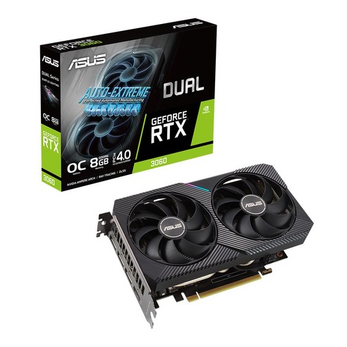 [에이수스] ASUS DUAL 지포스 RTX 3060 O12G OC D6 12GB, RTX 3060 DUAL OC O12GB