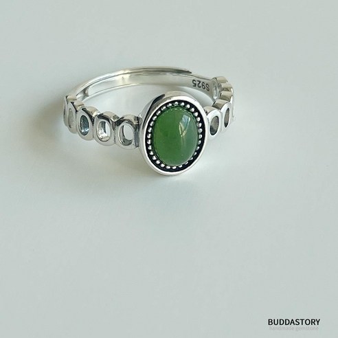 비취 원석 에그 실버925 은 혼주 한복 가락지 천연 옥 비취반지