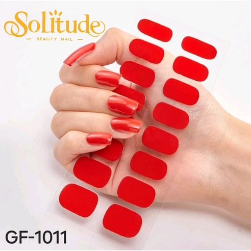 Solitude 32P 젤 네일 스트립, 젤 빨강, 1개