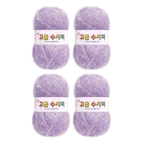 울클럽 별꽃수세미 DIY 고급수세미실 80g 4볼세트 + 동영상제공, 132파스텔보라