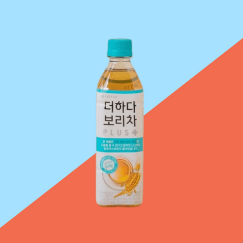 롯데칠성음료 더하다 보리차 플러스 500ml 2개 식이섬유 음료, 4개