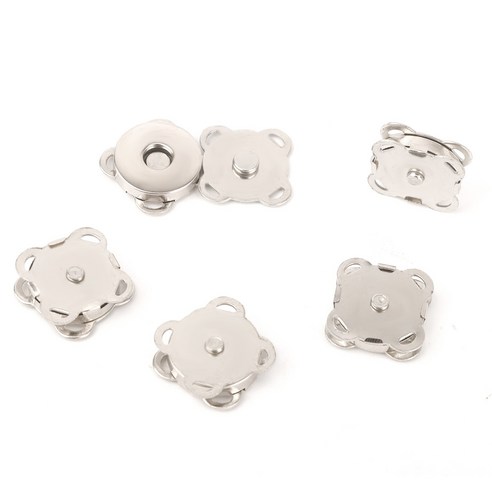 사방 자석단추 메탈자석단추 가방 똑딱이 18mm/14mm 24종 세트, 24, 실버