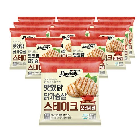 맛있닭 닭가슴살 스테이크 오리지널, 100g, 12개