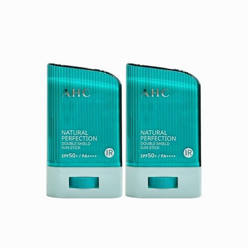 2024년 최신제조 AHC 내추럴 퍼펙션 더블 쉴드 선스틱 SPF50+/PA++++ 22g 2개(초록) /스포츠형/ 레포츠형/ 스틱 선크림/ 서핑용 썬크림/ 유아용/ 혼합자차, 2개