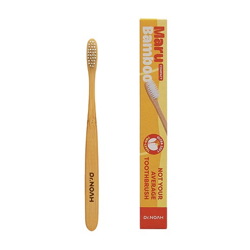 닥터노아 친환경 대나무 칫솔 마루 – 콤팩트 작은 헤드 (하양) 1개입