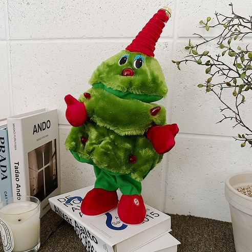 댄싱트리 크리스마스 춤추는 산타 인형 캐롤나오는 장난감 틱톡 인싸템, 기본, 38cm